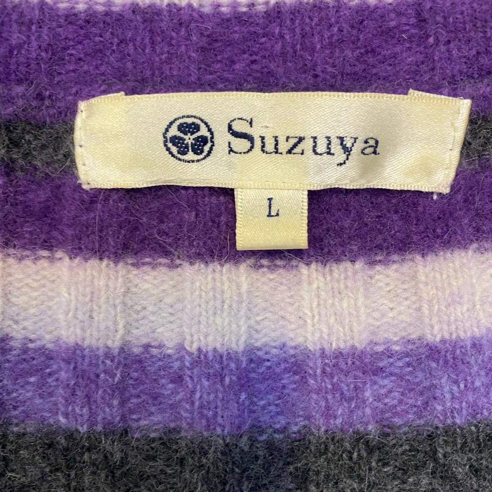80% wool striped cropped sweater Size M EUC - Picture 4 of 11